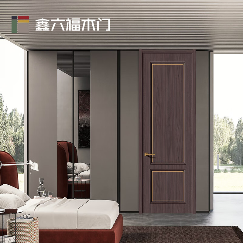 Xinliufu wooden door modern simple bedroom door fashionable wooden door indoor wooden door sound insulation and noise reduction enf level environmental protection modern Chinese style modern minimalist