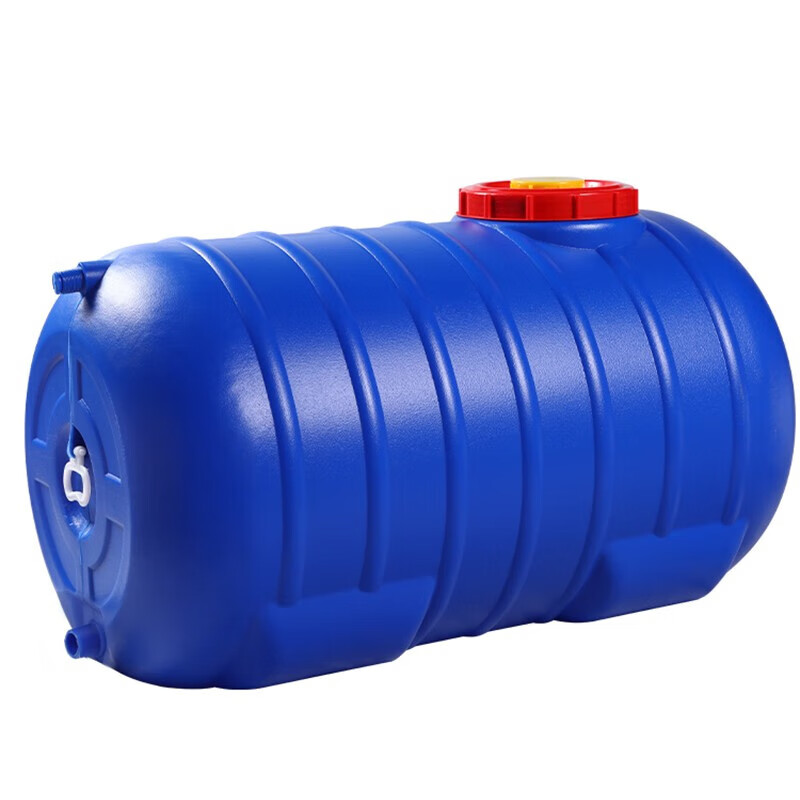 Household water storage tank horizontal round bucket large capacity water tower water tank plastic water storage bucket 1 ton 2 ton water tank white horizontal 1120 catties anti-aging