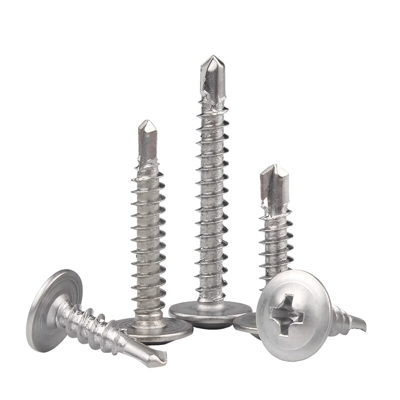 Creaby410/304 stainless steel cross round head padded drill tail screws galvanized large flat head self-tapping self-drilling dovetail screws 4.2x13 (20 pieces) 304 material