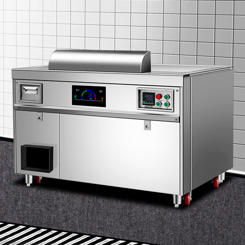 Chineng electric griddle, commercial iron plate barbecue steak and duck intestines, stainless steel electric heating, electromagnetic gas grill, 1 meter luxury electric heating model