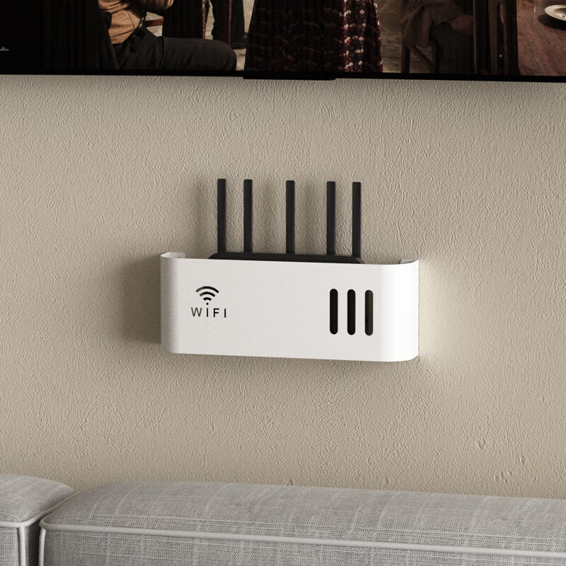 Miaoxinsi router placement rack storage box storage shelf hidden hole-free wall-mounted WiFi placement rack wall-mounted artifact