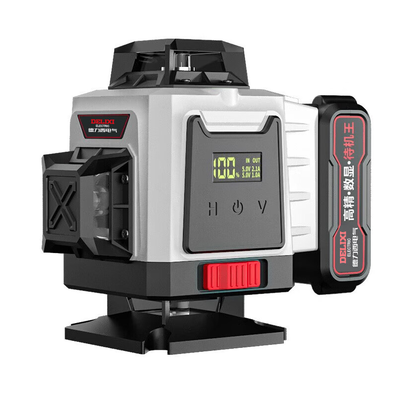 Delixi (DELIXI) infrared level high-precision strong light thin line 12-line laser level outdoor outdoor digital display screen green light 12-line standby king dual power