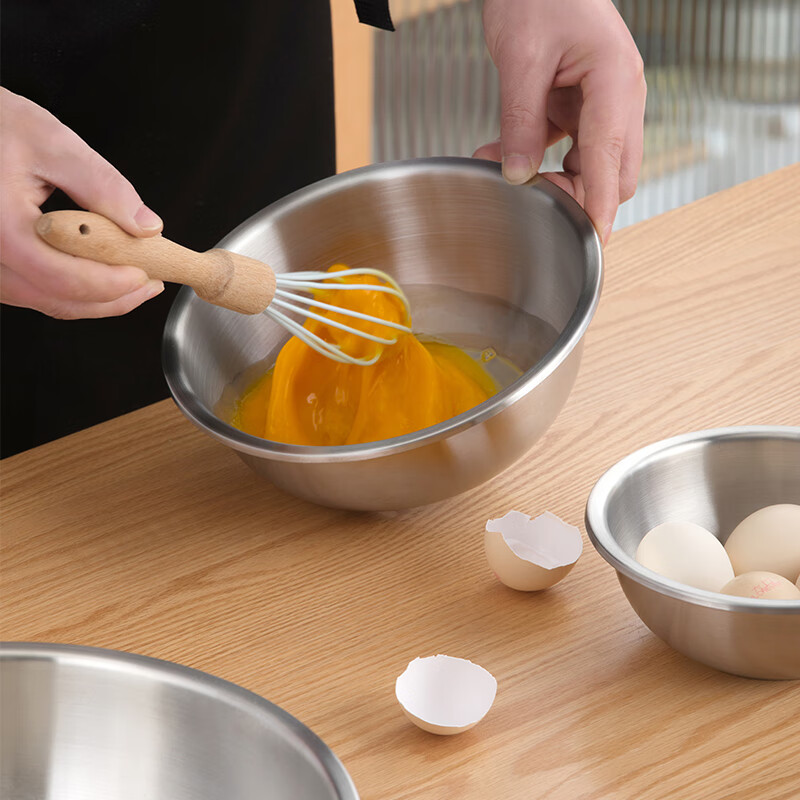 Camellia 304 stainless steel kitchen special soup basin and vegetable basin thickened food grade material anti-fall vegetable basin basin 28cm304 stainless steel basin 1 piece 5L