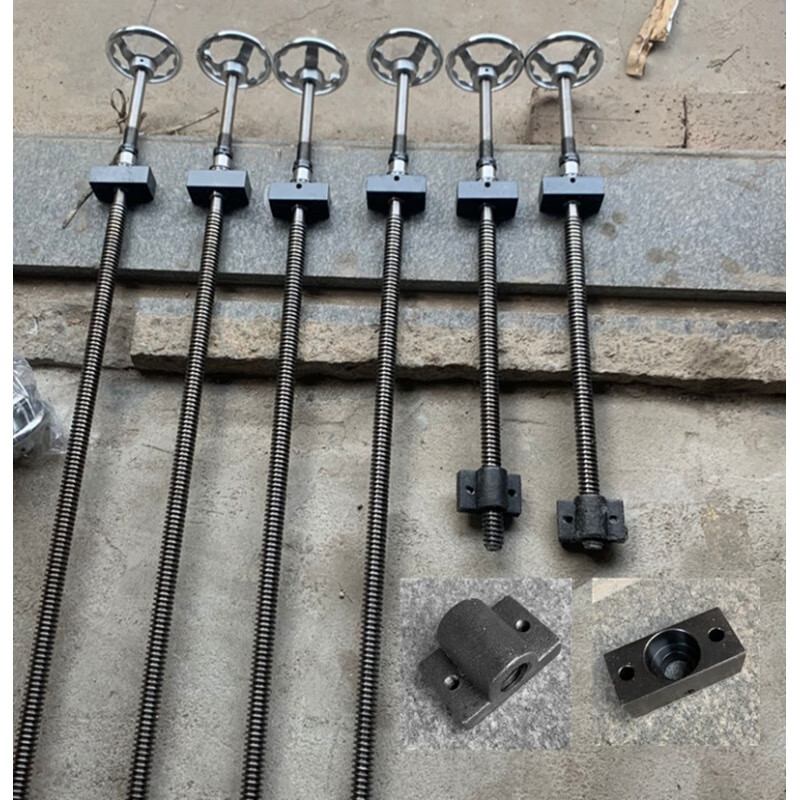 Aibido non-standard screw nut hand-cranked trapezoidal screw copper mother scale screw set mechanical hand-cranked lifting screw screw No. 1 260mm long 150 stroke diameter 18