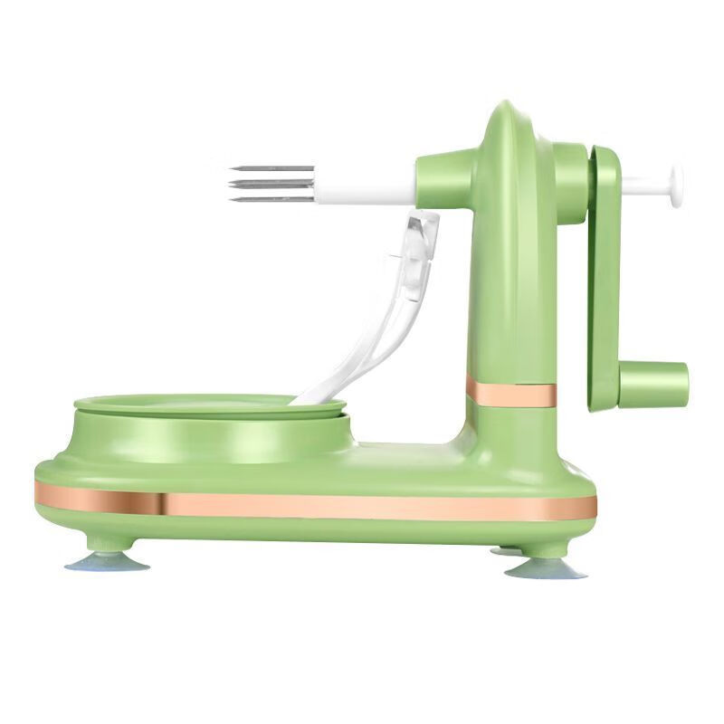 Quhe's new hand-operated apple peeling artifact automatic peeling machine peeling knife three-in-one multi-functional household peeling machine fifth generation newly upgraded dark green + slicer + knife