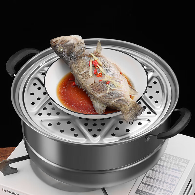 Baijie 304 stainless steel steaming rack, steaming sheet, steaming tray, steaming grid, wok, steaming plate, grate, water-proof steamer rack, steaming vegetable steaming curtain 29cm