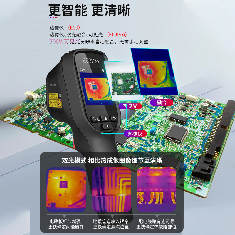 HIKMICRO Thermal Imager HD Thermal Imaging Night Vision Power Thermometer Infrared Thermal Imager Water Leak Detector E09PRO