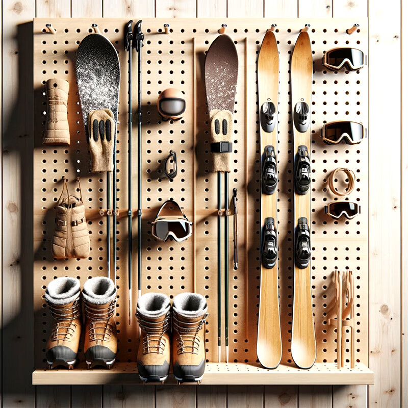 Ski accessory storage ski hole board Ski equipment wall ski hole board Ski goggles A0062#