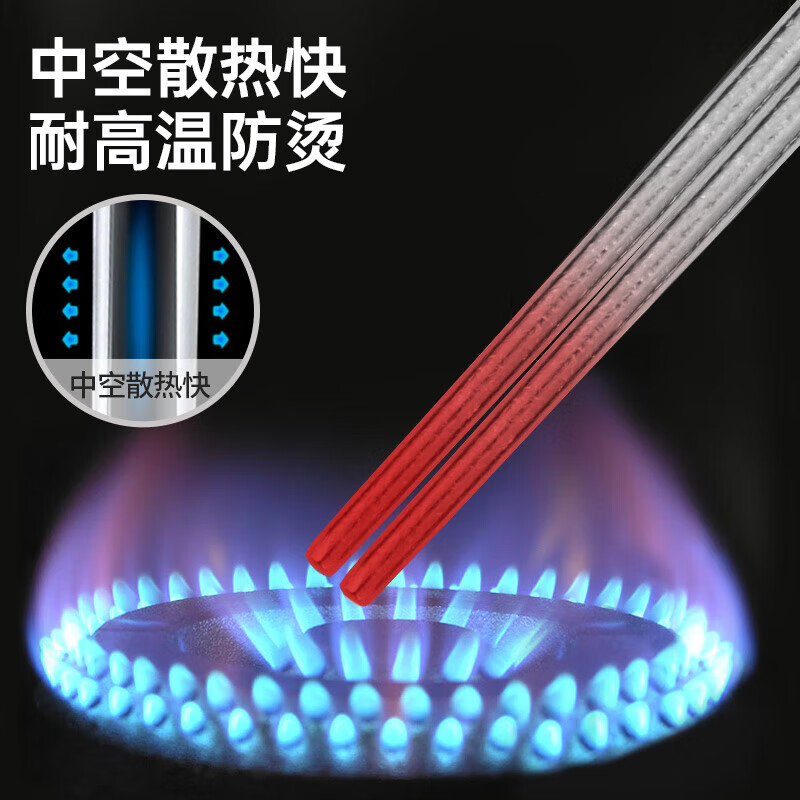 MAXCOOK pure titanium chopsticks color-coded antibacterial household chopsticks titanium tableware metal titanium chopsticks non-slip chopsticks 5 pairs MCWM8229