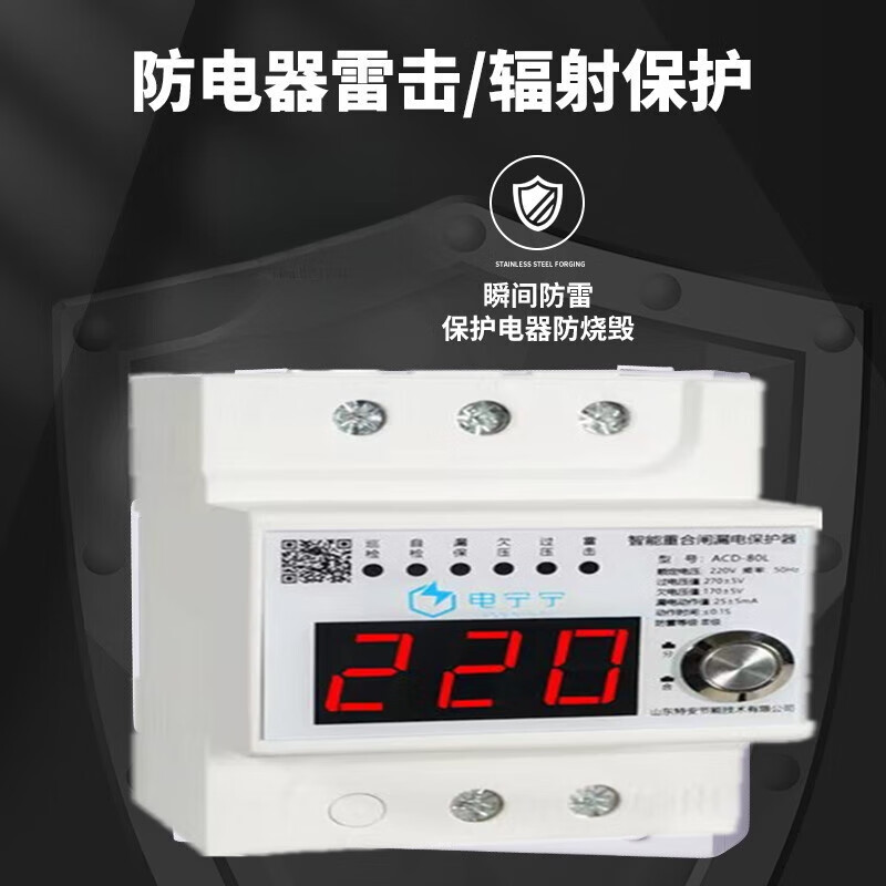 Intelligent water immersion anti-shock protector automatic reclosing leakage protector waterproof air switch ACD-80L 100A 2P