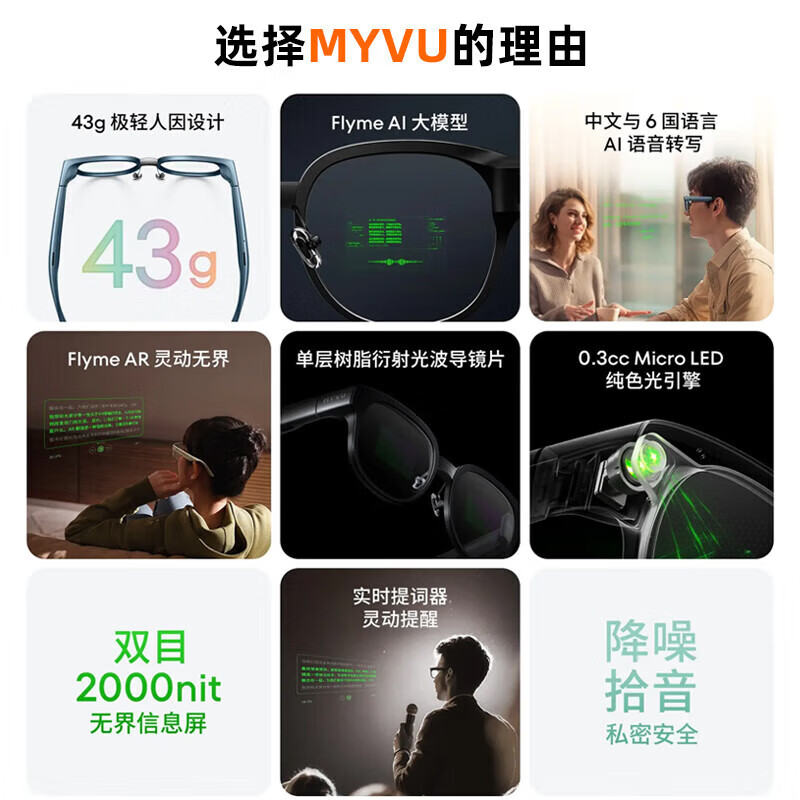 STARV rental special Air2/MYVU/View glasses Xingji Meizu AR intelligent real-time simultaneous translation speech teleprompter Ai glasses meeting records deepseek StarV MYVU enamel gray 30-day rental period, order must be placed together with deposit