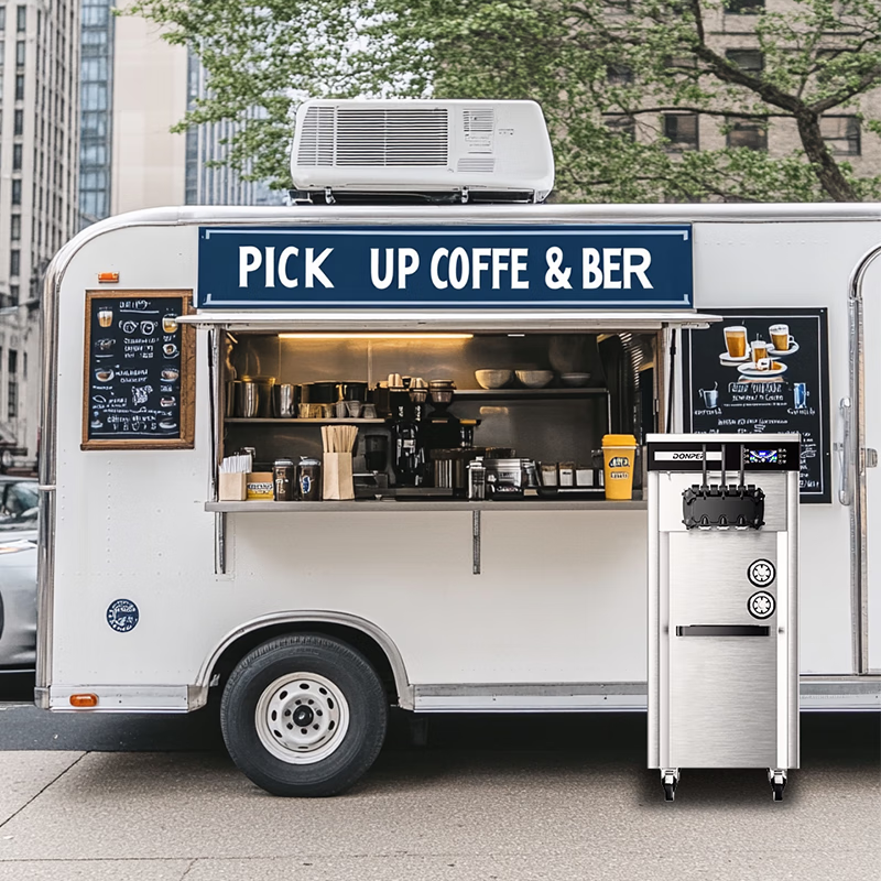 Donper commercial ice cream machine soft ice cream machine cone machine fully automatic milk tea shop equipment vertical ice cream machine CKX200MAX mobile power supply 8 degrees