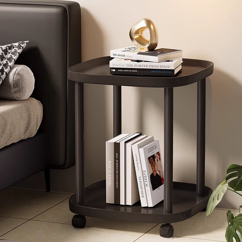 Zhuobo coffee table side table movable small table small coffee table bedside table storage rack storage cabinet CJ19 black