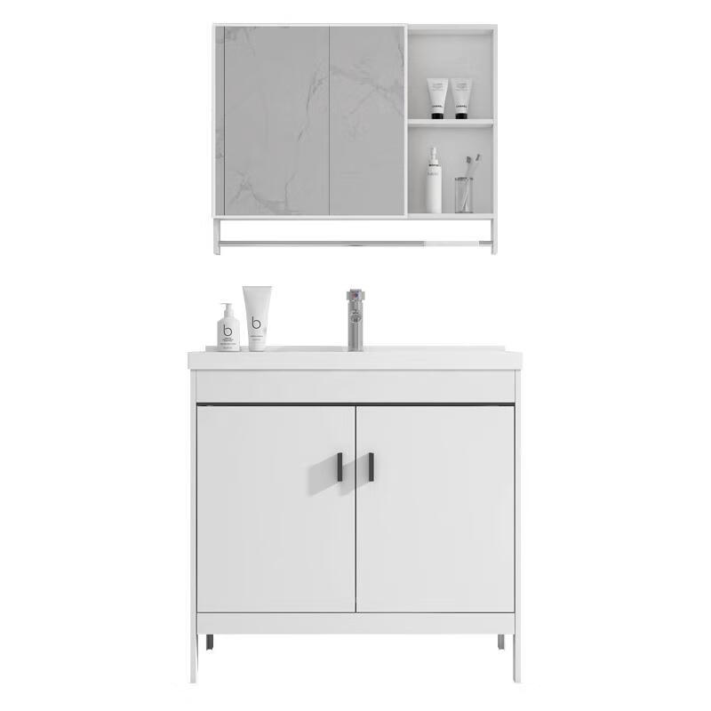 Jomoo's new space aluminum floor-standing bathroom cabinet wash basin cabinet combination bathroom wash basin balcony integrated wash basin 50 models floor-standing + faucet drain white cabinet