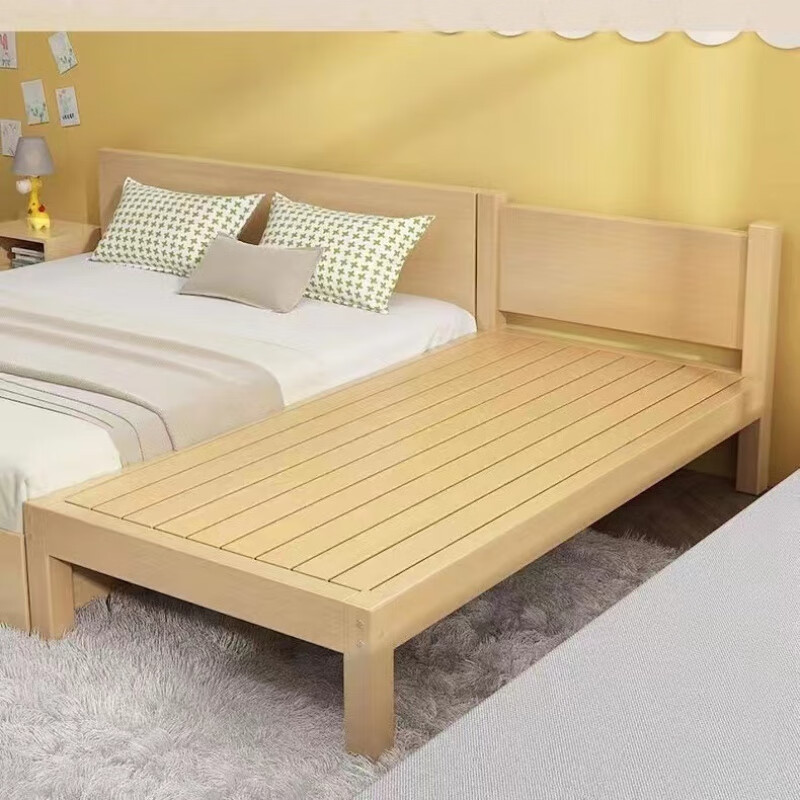 FANCYCHIC solid wood practical logs without painting small apartment single bed adult children's bed can be spliced bedroom room large bed log single bed length 180*width 120*height 40