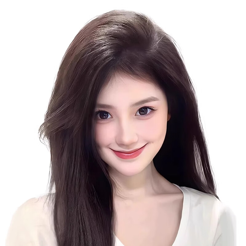 Sky tree wig piece for women to add fluffy hair to cover white hair. One piece light and traceless breathable human hair wig. Protein silk-correction horoscope 7*11 natural color 30cm
