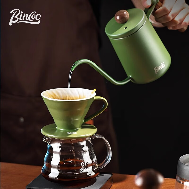 Bincoo hand-brewed coffee pot set V60 ceramic filter cup glass sharing pot coffee utensils hand grinder complete set V01 hand-brewed coffee 4-piece set