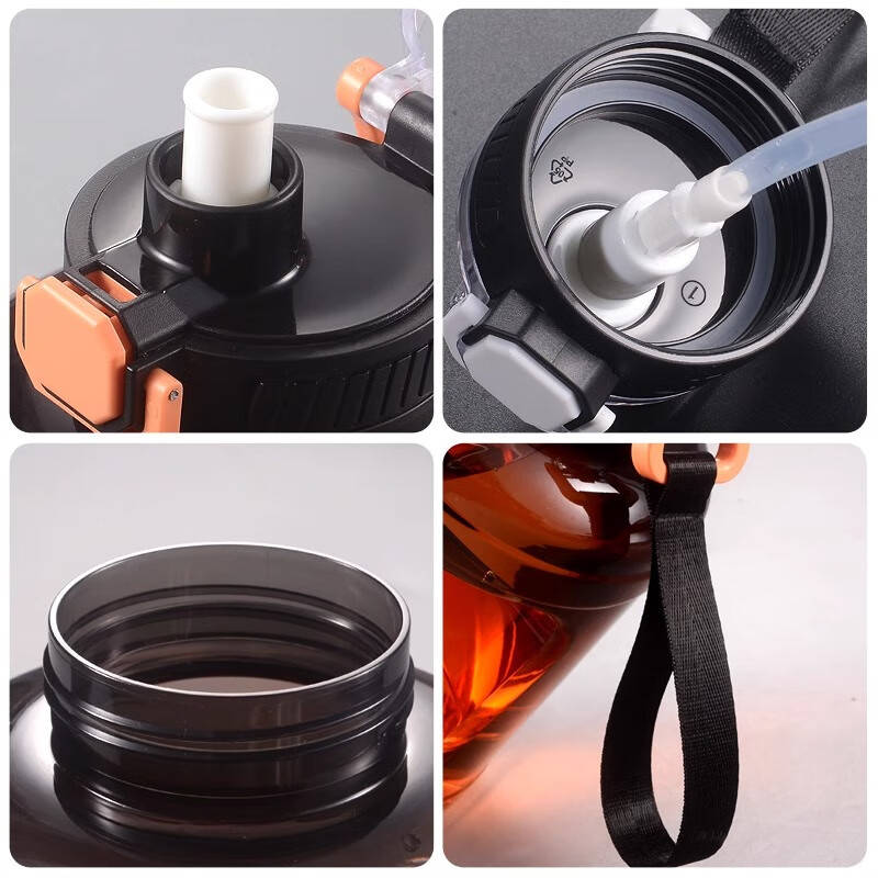 Oktepa ton cup ton bucket large capacity plastic cup water cup male and female student fitness military training kettle sports outdoor kettle cup high temperature resistant food grade PC gradient orange 1600ml