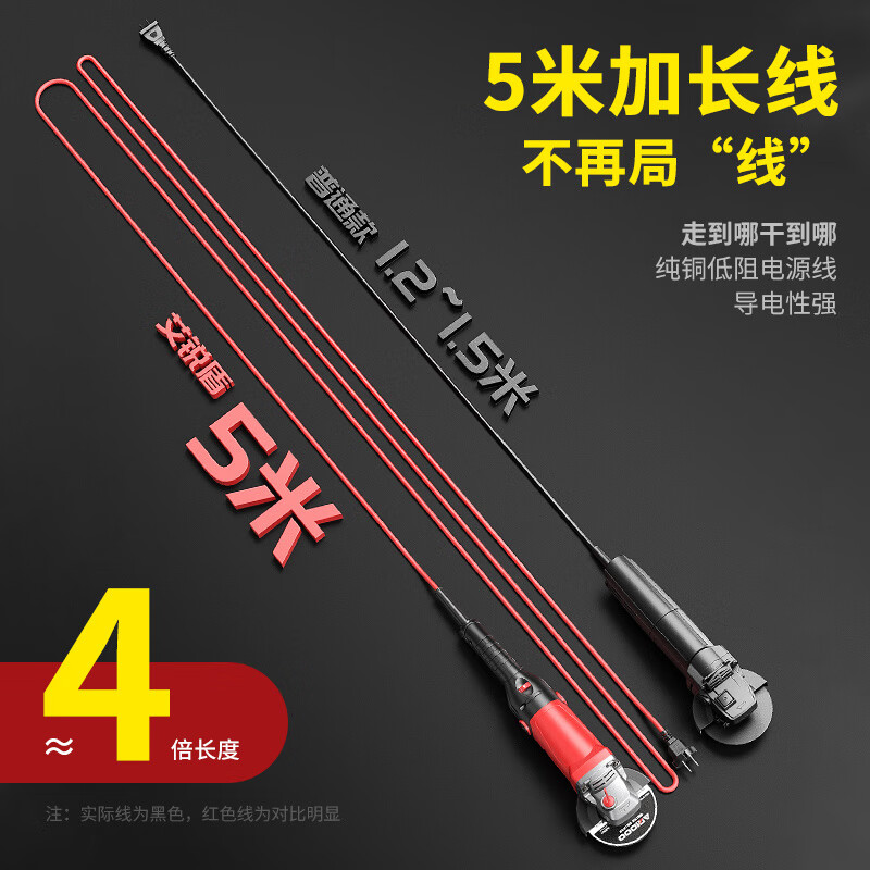 Airidun industrial grade angle grinder handheld polisher small electric grinder wood tile grinding and polishing cutting machine six-speed speed official standard