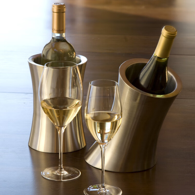 Aoyanlai thickened double-layer stainless steel red wine ice bucket champagne ice wine bucket ice beer bucket spit wine bucket ice bucket insulation bucket silver waist ice bucket