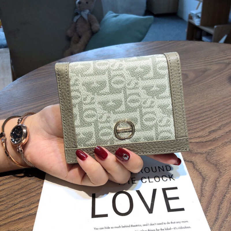 Kangaroo (KANGAROO) Short Wallet Women's 2025 New Thin Card Holder Simple Driver's License Position Wallet Folding Wallet Trendy Coffee