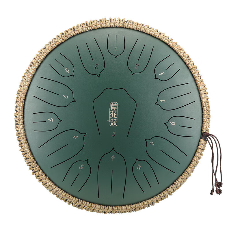 Huashu Ethereal Drum 15-tone Sanskrit tone empty drum for children beginners hand disc drum professional-grade percussion instrument Wangyou Drum Teaching 13-inch 15-tone carbon steel D tune-stone green Ethereal Drum shop list TOP