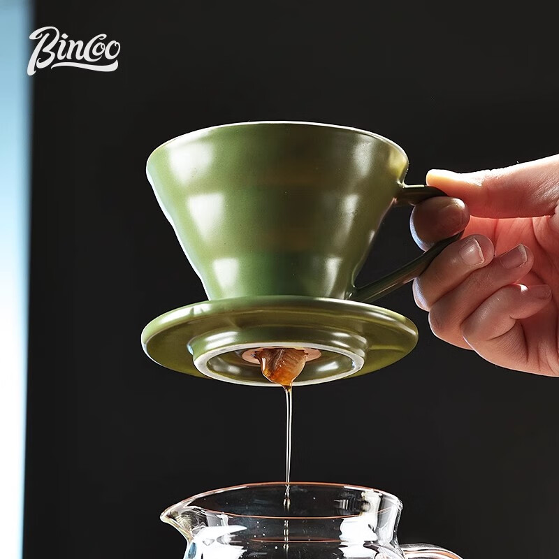 Bincoo hand-brewed coffee pot set V60 ceramic filter cup glass sharing pot coffee utensils hand grinder complete set V01 hand-brewed coffee 4-piece set