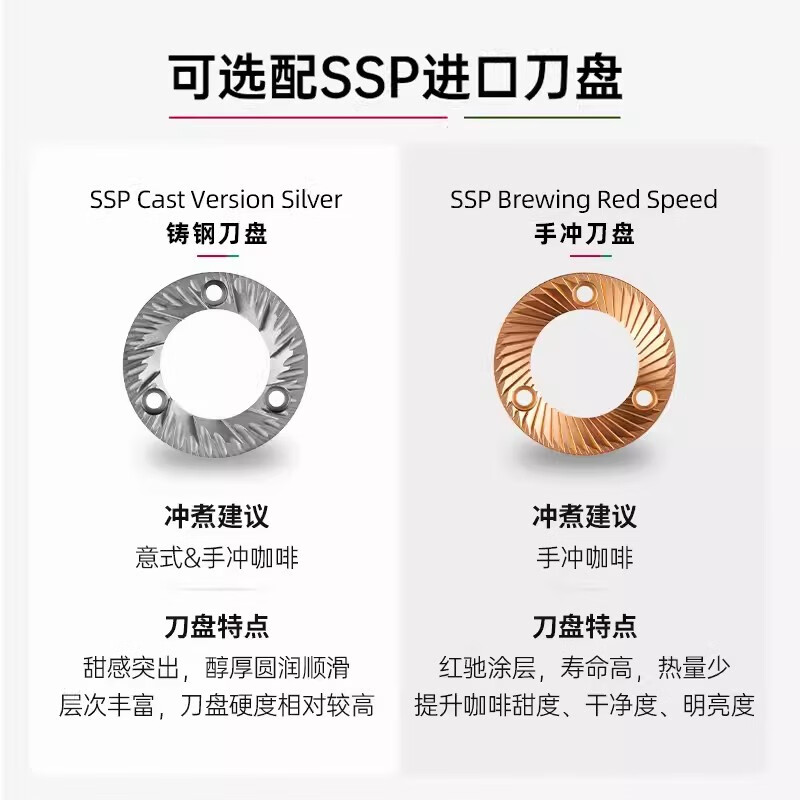 Barsetto E6 Electric Professional Bean Grinder with Hand-pour Italian French Press Coffee Bean Grinder E6 Graphite Black (Basic Cutterhead)