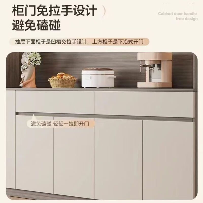 Home solid wood sideboard simple living room light luxury cabinet home wine cabinet multi-functional large one solid wood two doors丨80*230*40Cm self-installation