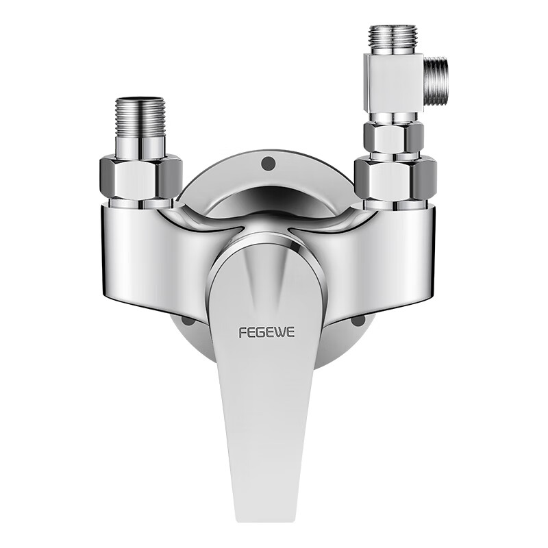 Panluo electric water heater U-shaped mixing valve exposed hot and cold shower faucet mixing valve simple shower head set Mixing valve + water distributor + 60cm explosion-proof pipe * 2 All copper material | 20-year warranty