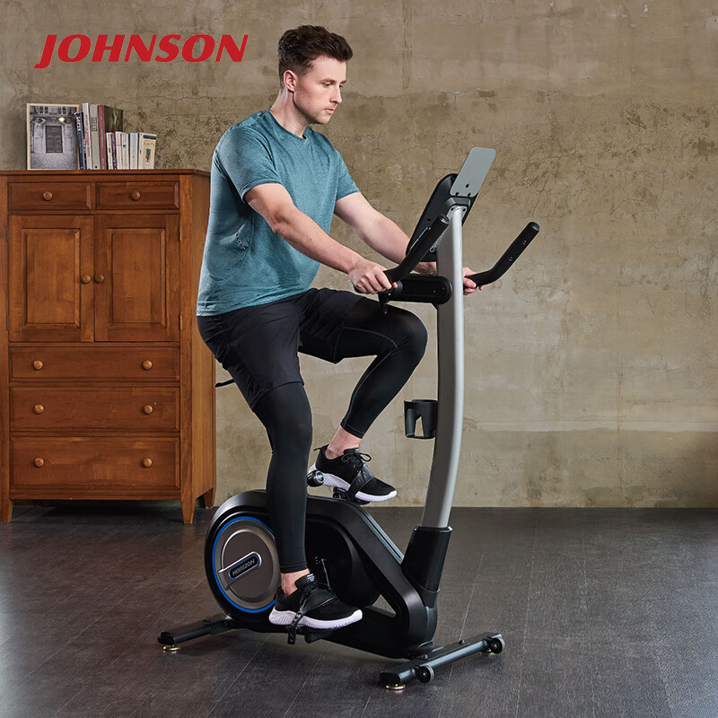 JOHNSON Vertical Exercise Bike PAROS 3.0 Electromagnetic Controlled Resistance Silent Indoor Sports Indoor Rehabilitation Training Equipment Black