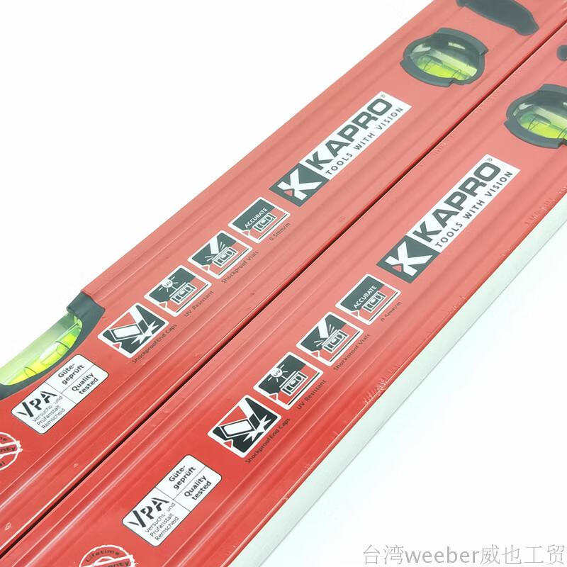 KAPRO Cape Road () level red high-precision masonry special measuring instrument shock-proof and anti-fall 300mm (2 beads) non-magnetic