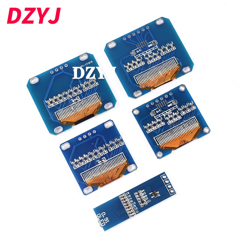 DZYJ 0.96 inch OLED display module 0.91 1.3 1.54 inch 12864 LCD screen 4/6/7 pin IIC/SPI new 0.96 inch 4 pin white no soldering pin header