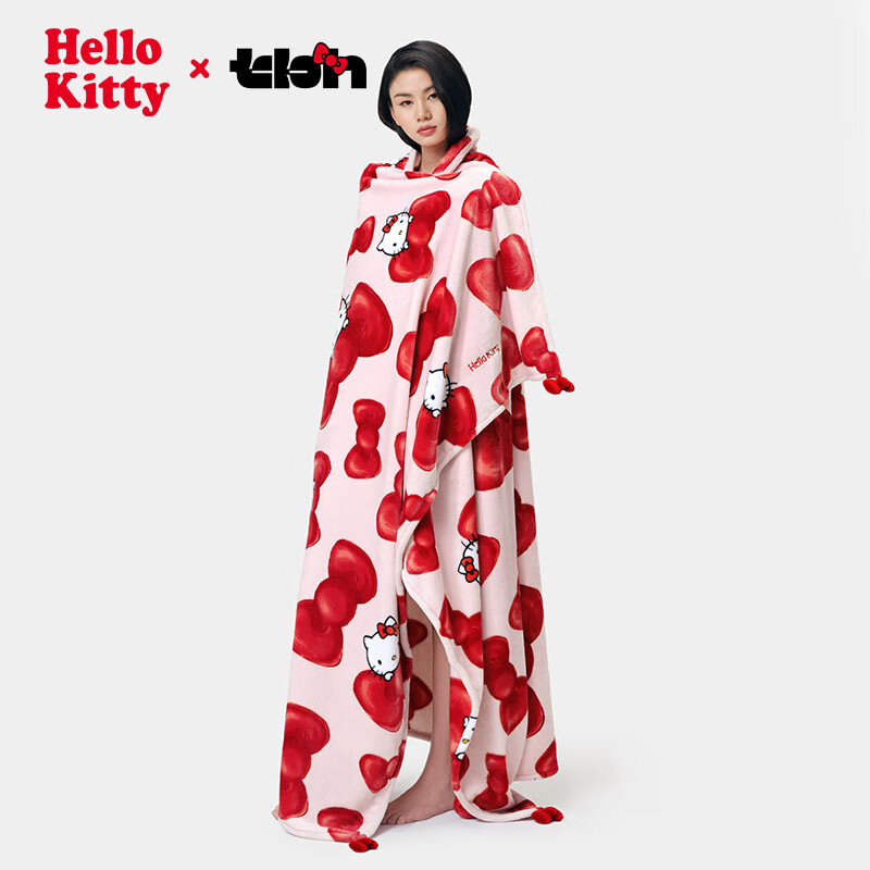 Brutalist Home (tbh) Sanrio Hello Kitty Flannel Throw Blanket Double-sided Velvet Feel Sofa Air Conditioning Blanket Nap Blanket Skin Friendly Velvet Blanket