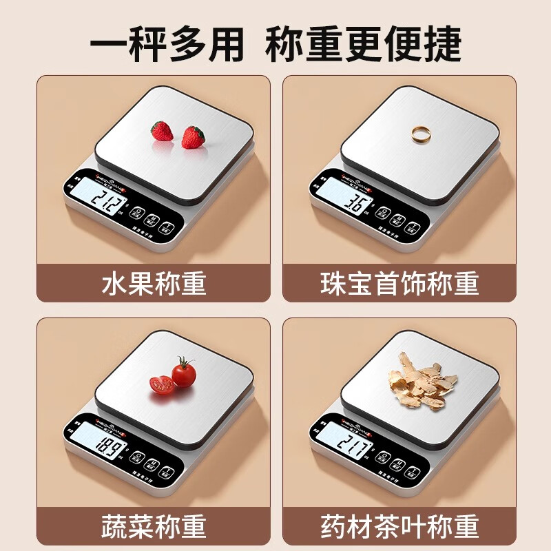 Wei Zhixiang kitchen electronic scale household stainless steel gram scale high-precision food weighing small tea gram weighing jewelry scale