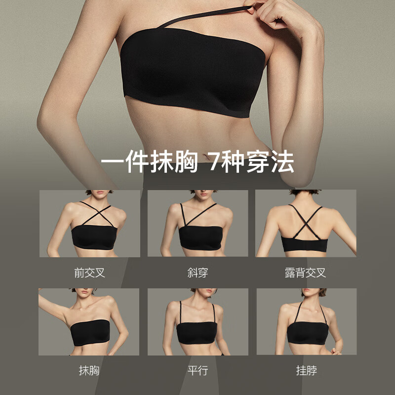 Ubras Yu Shuxin's same style 25 new seamless cup shoulder straps tube top non-slip breathable large and small breast liquid foundation underwear bra invisible skin (original skin naked) Yu Shuxin's same style L A80/B80/C80