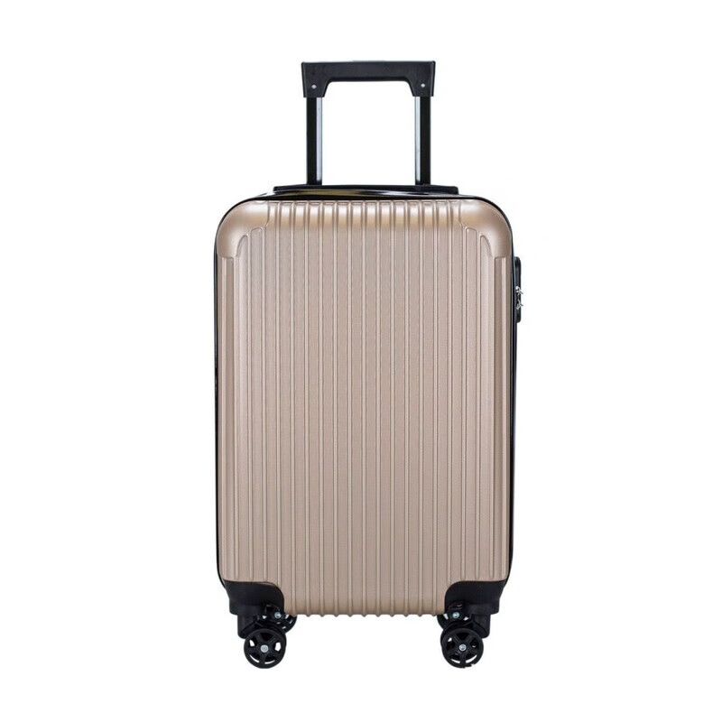20-inch boarding suitcase trolley suitcase with password lock suitcase universal wheel for male and female students, strong and durable 20-inch beige wide strip without half pocket