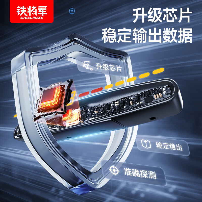 Iron General front reversing radar anti-friction angle radar 2 detectors can be upgraded to 4 detectors seven-segment cursor digital buzz prompt fashion ultra-thin 3108 front 2 detectors - note color