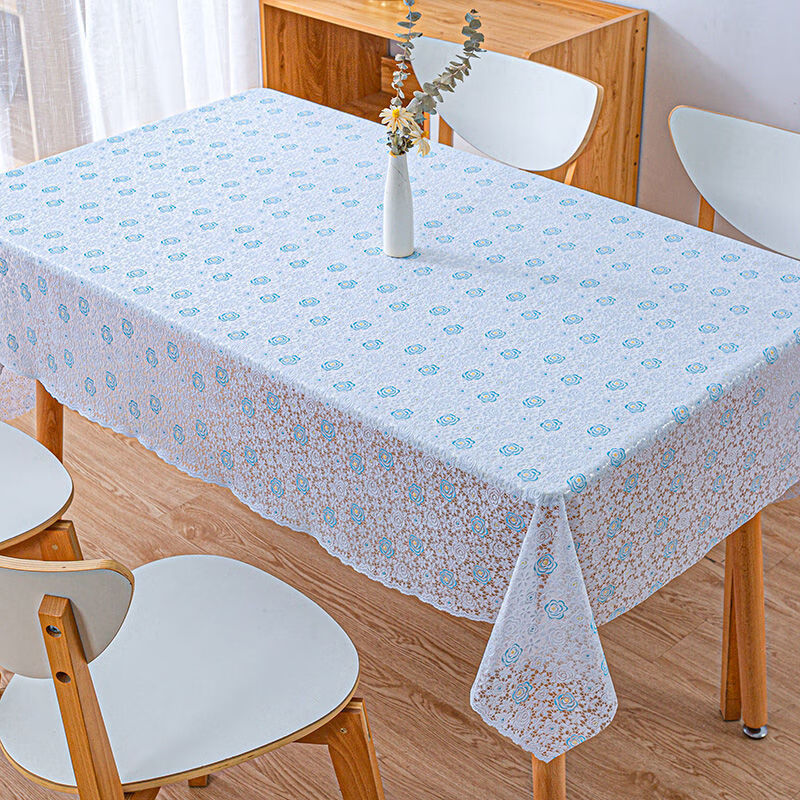 An Junsheng PVC tablecloth waterproof, anti-scald and anti-oil, no-wash table mat, rectangular plastic rubber coffee table mat, living room tablecloth for home use 005-beige 100x138cm (suitable for small dining table)