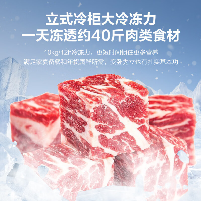 AUCMA 231L vertical household freezer air-cooled frost-free side-opening refrigeration and refrigeration conversion home commercial maternal and infant breast milk small freezer BD-231WNE trade-in Jingyun frost-free series 231L