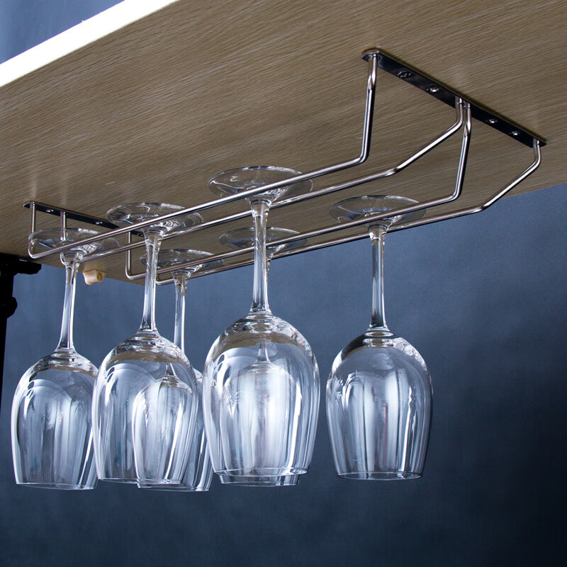 Goblet Hanger 304 Stainless Steel Red Wine Glass Rack Upside Down Red Wine Glass Hanging Cup Rack Goblet Hanging Cup Rack Gold Length 18cm 2 rows