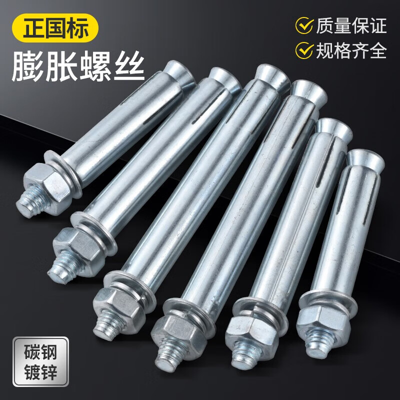 Jinggong Iron Galvanized Expansion Screw National Standard Extended Metal Explosion Bolt M6M8M10M12M14M16M20 Galvanized M6*60 (10 pcs) Drilled 10mm