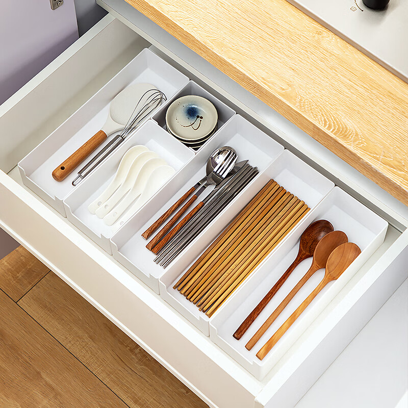 Meishute kitchen drawer chopstick storage box knife divider chopsticks cutlery and cutlery organizer small box compartment placement artifact 40*50CM set small 3/medium 4/large 3