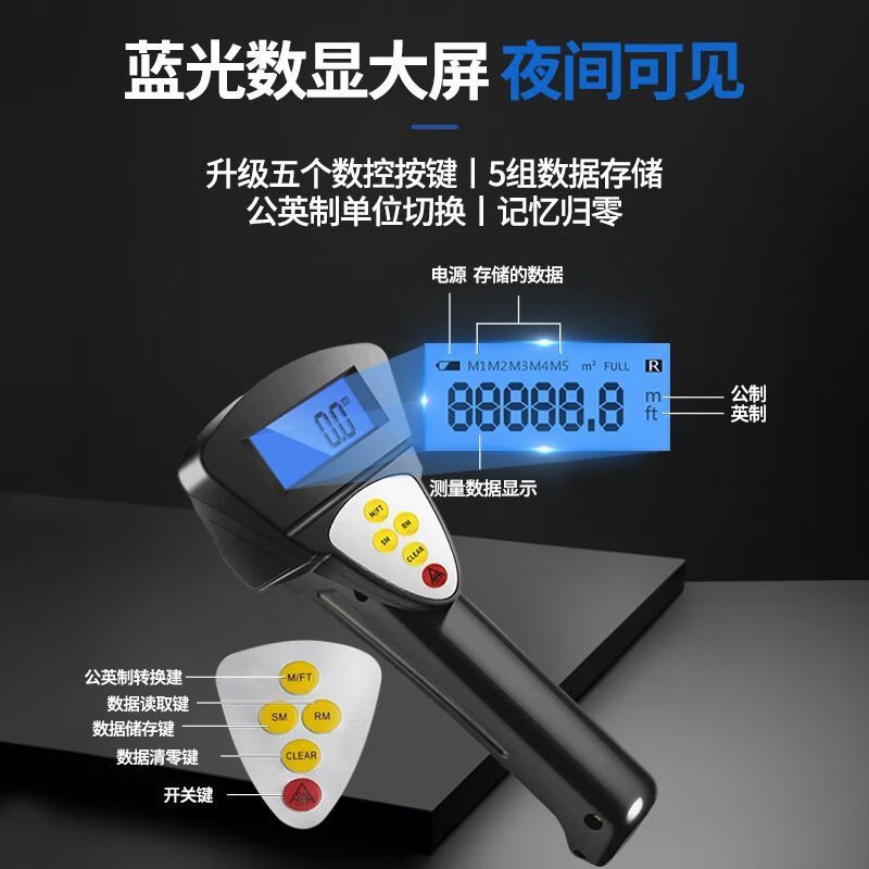 CHINT distance meter high-precision roller scale measuring instrument hand push digital display mechanical large roller measuring ruler outdoor tool CHINT - small wheel large screen digital display distance meter