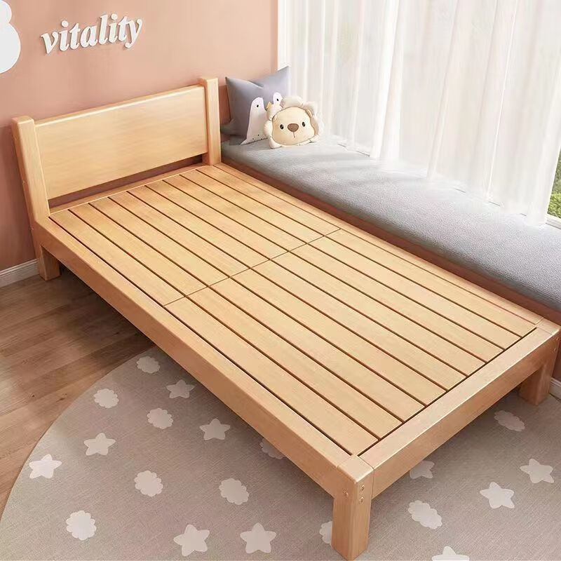 FANCYCHIC solid wood practical logs without painting small apartment single bed adult children's bed can be spliced bedroom room large bed log single bed length 180*width 120*height 40