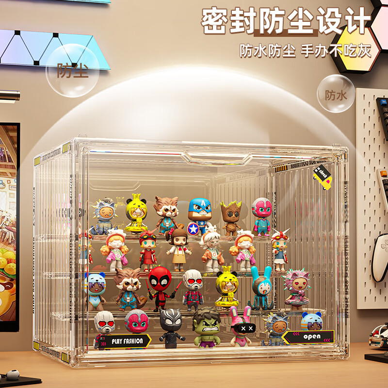 Hakkai Bird Blind Box Acrylic Display Box Labubu Figure Display Cabinet Bubble Mart Storage Box Transparent Lego Dustproof