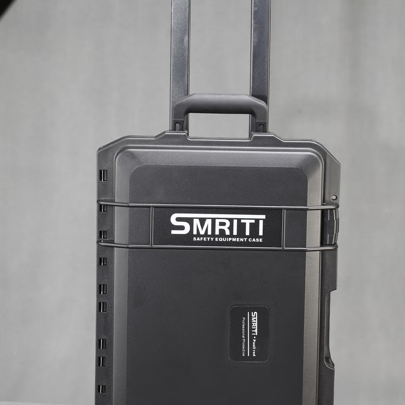 SMRITI heritage protective box black large trolley box thickened waterproof and dustproof multi-functional equipment tool box S6043 black empty box
