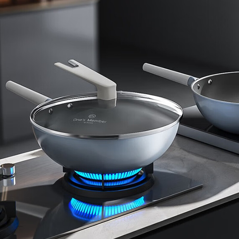 One s Member diamond titanium ceramic non-stick wok 32cm household gas stove induction cooker universal