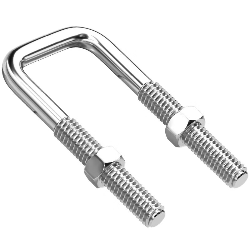 Tianzhuo Hardware 304 stainless steel square pipe clamp U-bolt screw buckle riding clamp right angle bracket clamp M6*40*80 1 set