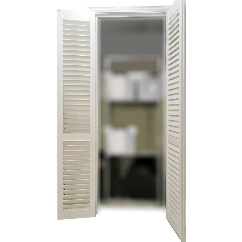 Ji Litian pure solid wood door cloakroom storage room balcony door does not occupy space movable louver double folding door louver + core board white (per square)